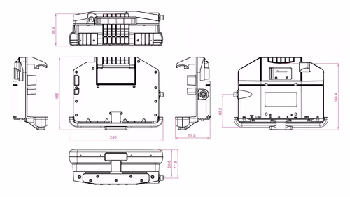 Handheld Algiz 8x Lockable Vehicle Dock Drawing 1